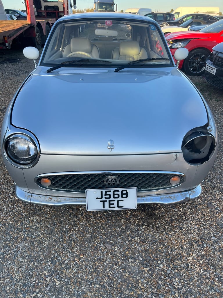 1991 NISSAN FIGARO CONVERTIBLE SILVER AUTOMATIC PETROL SALVAGE DAMAGED REPAI CAT