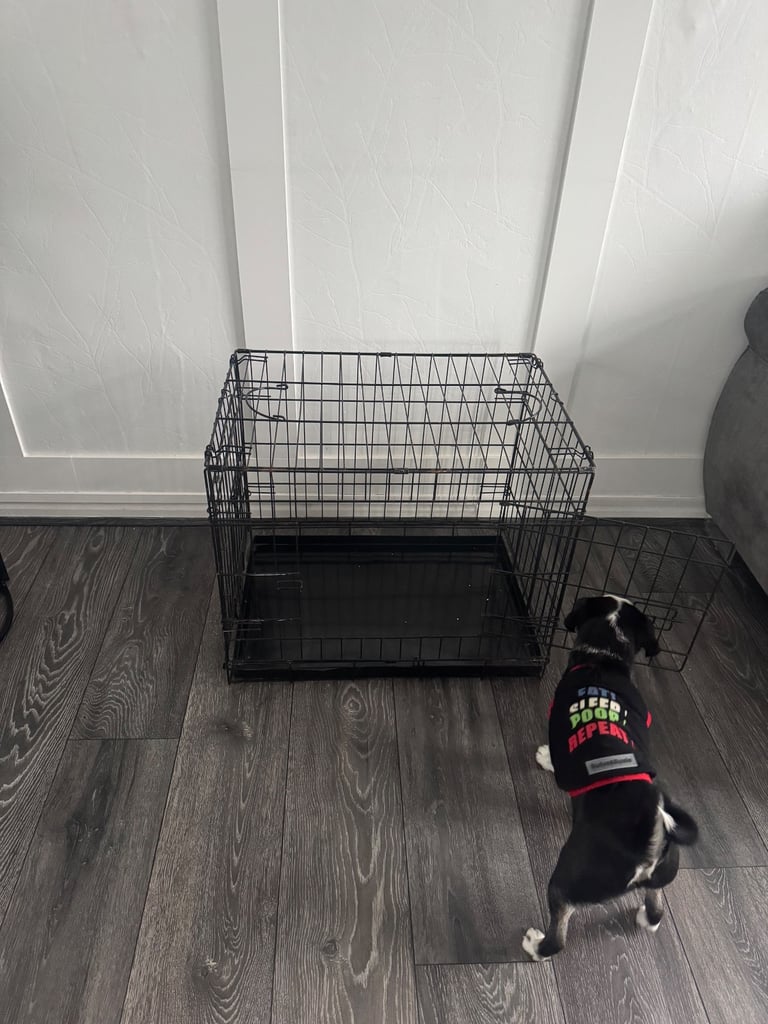 Black Metal Dog Crate Cage Puppy Training Whitefield Manchester