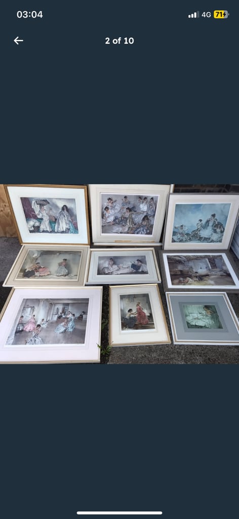 9 signed & stamped sir Russell Flint