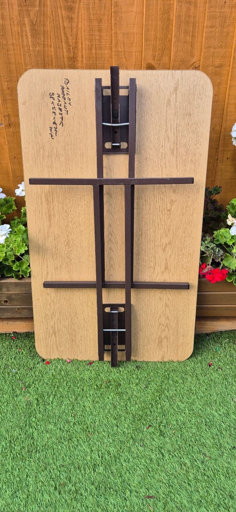 Folding freestanding camping table for camper caravan motorhome boat.