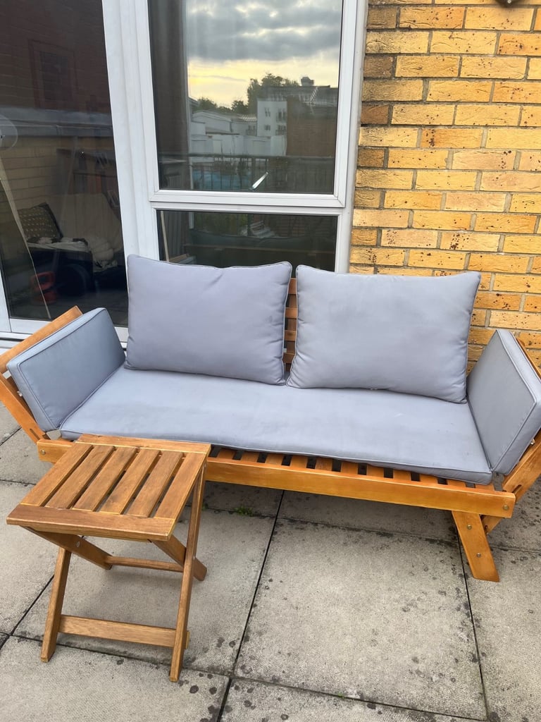 image for Outdoor Adjustable Lounge Bed & Table