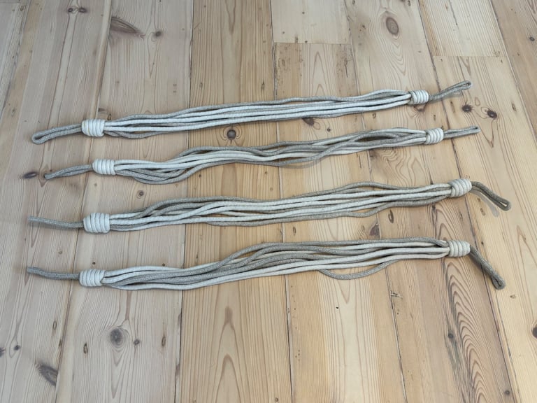 image for 4 x Vintage Beige / Cream / Taupe Rope Modern Minimal Curtain Tie Backs