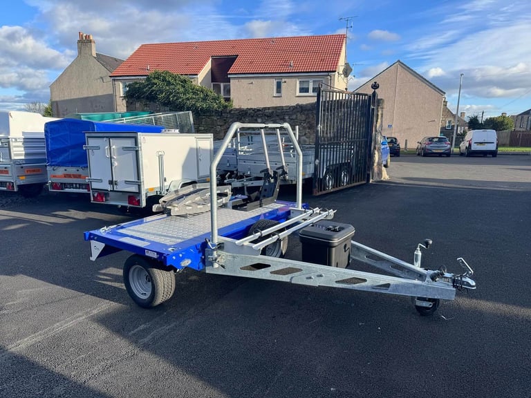REDUCED PRICE!! SINGLE MOTORBIKE TRAILER WITH REMOVABLE BIKE RACK 750KG