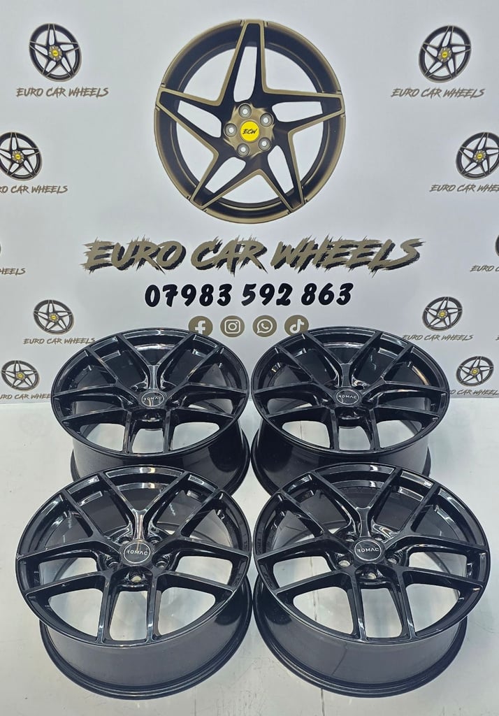 ROMAC DIABLO BMW 19" CS STYLE ALLOY WHEELS STAGGERED 5x112 GLOSS BLACK EDITION