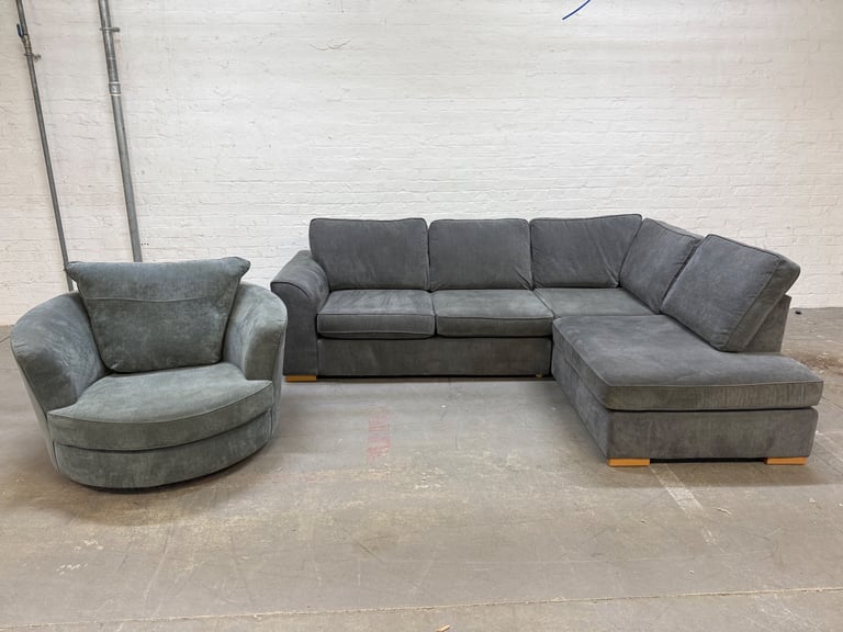 DFS Orka Corner Sofa with Matching Footstool RRP: £1628