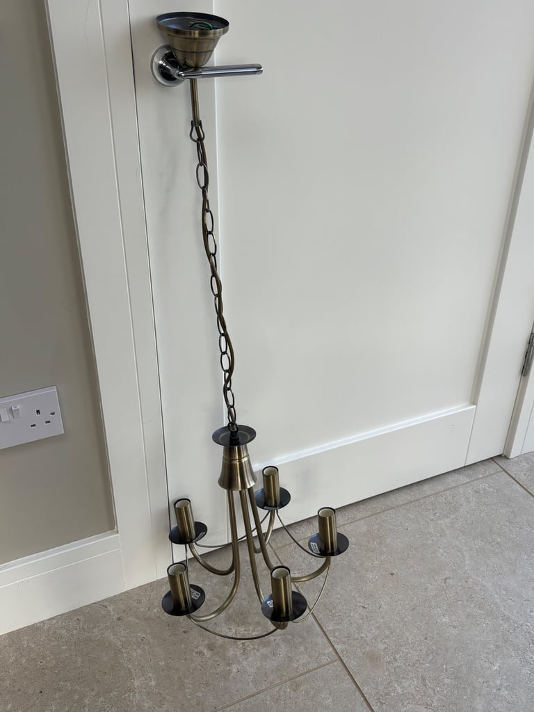 Antique Brass 5 bulb Light Fitting 
