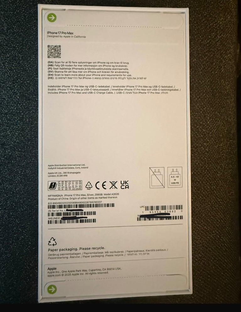 NEW Sealed iPhone 17 Pro Max 256GB Silver