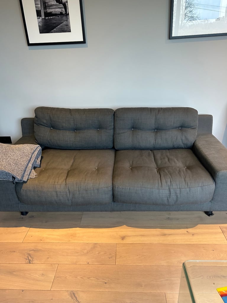 Habitat Hendricks Sofa & 2 Armchairs Charcoal 