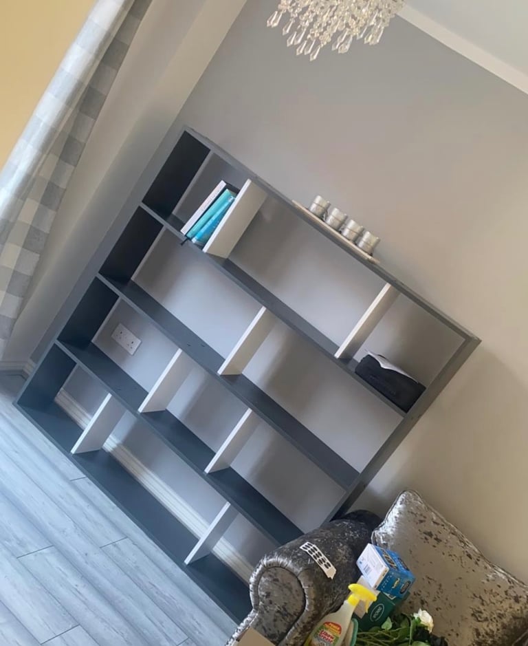 Grey & White storage cabinet 