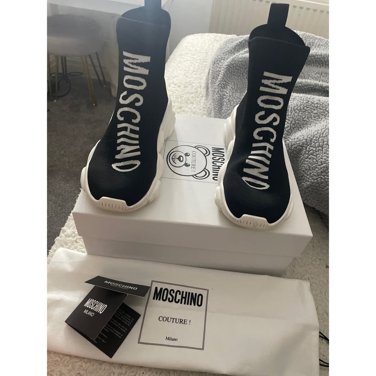 moschino teddy bear sock shoes(size 6)
