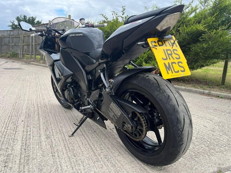 2008 08 KAWASAKI ZX 1000 ZX10 E8F NINJA ZX10R SPORTS BIKE BLACK STRAIGHT BARS