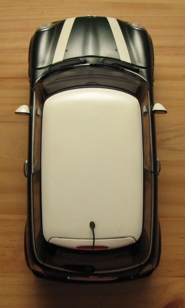 Kyosho Mini Cooper car model 1/18 scale - Diecast dark green UK numberplate