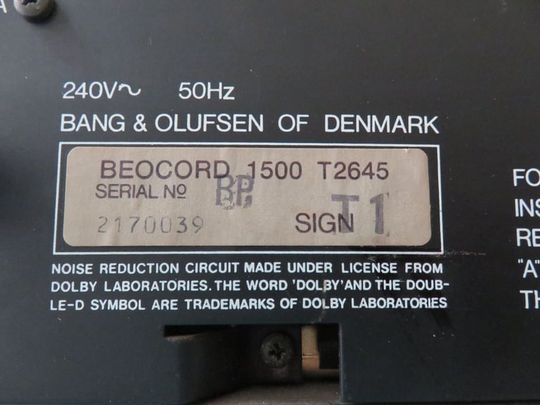 Bang and Olufsen Cassette Deck Faulty