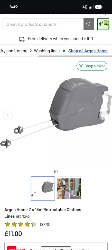 Retractable clothes line £3