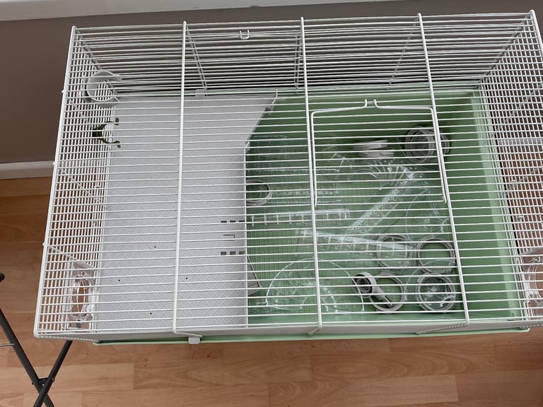 Pets at home habitat one dwarf hamster and mouse cage with tube set sage green