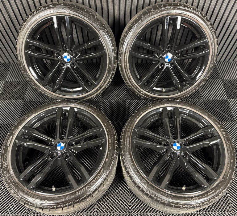 19" GENUINE BMW 3 SERIES 704 BLACK M SPORT F30 F31 F32 E90 E92 ALLOY WHEELS TYRES ALLOYS