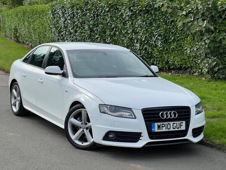 AUDI A4 2.0 TDI 170 S LINE 2010 WHITE SAT NAV FULL LEATHER FULL SERVICE HISTORY