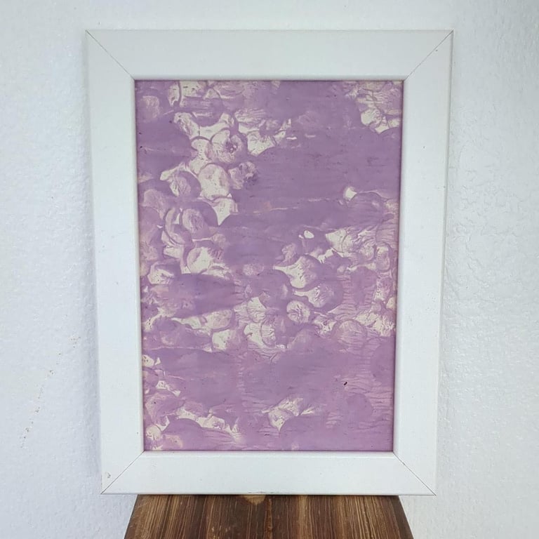 Original Art Pastel Pink and White Ink On Paper  