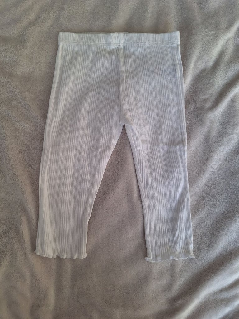 White Tatty Teddy Long Sleeved Top And Trousers Set Tesco Size 9-12 Months 