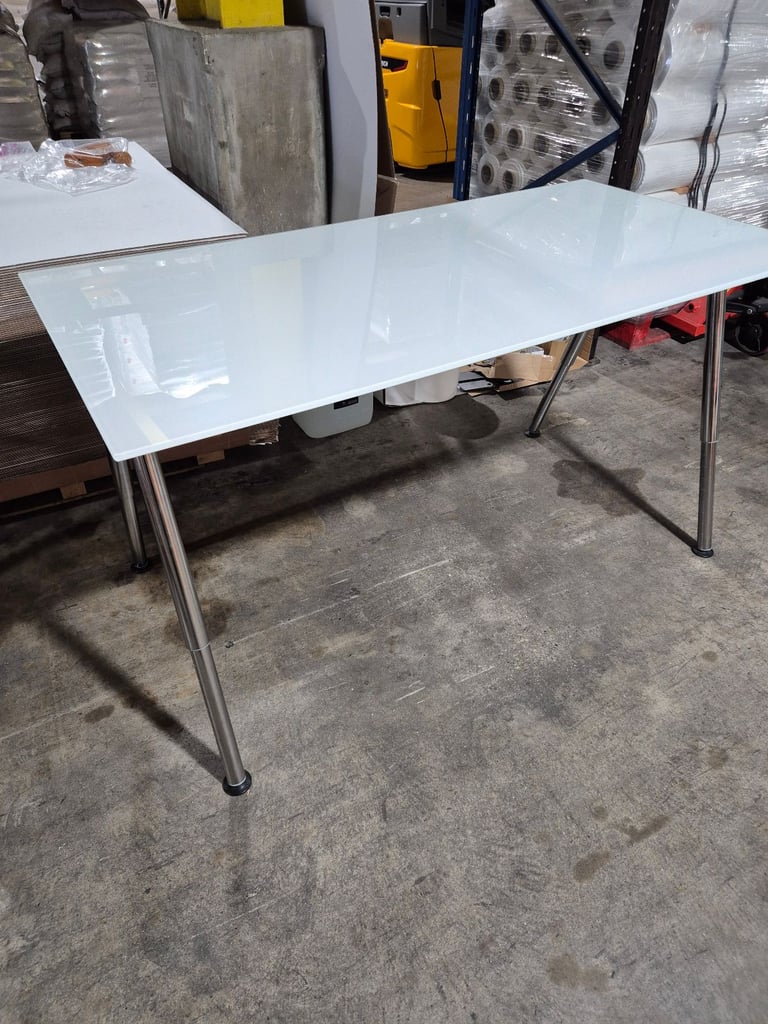 White Glass Table 