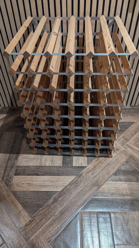 Natural Pinewood Wine Rack for 96 bottles - Offers delivery
