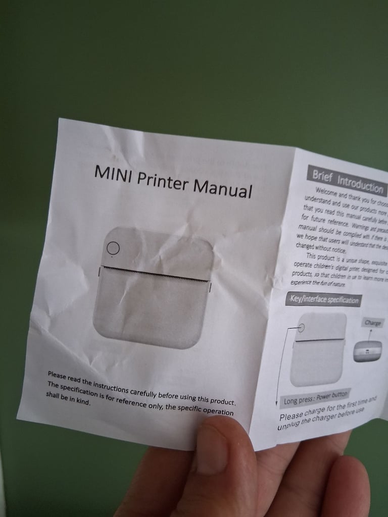 Printer, Mini, Portable inkless thermal printer 