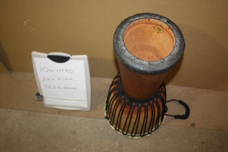 African Wooden Djembe Drum 10in Head x 24in High ~ Weight 5620 Grams ~ £75 ono
