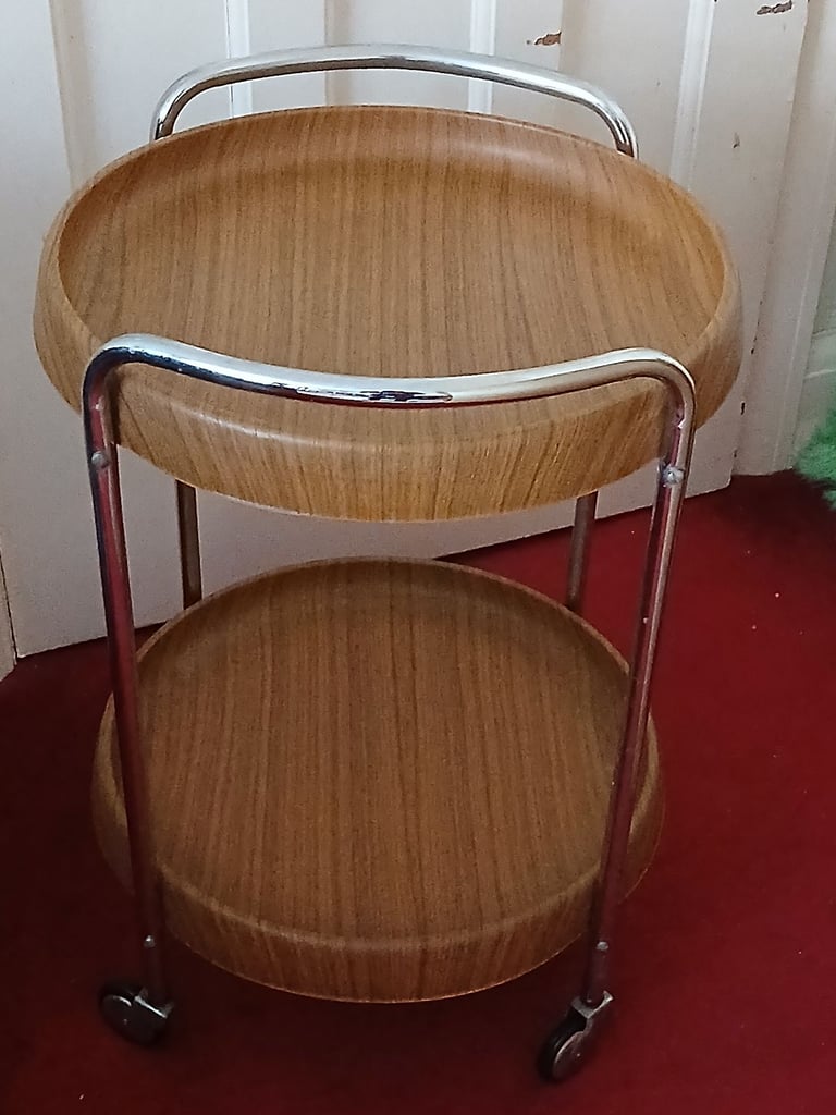 image for Vintage late 1970s-1980s drinks trolley