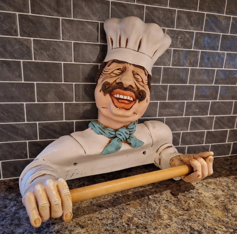 image for Large Unique Signed Vintage Peter Mook Wall Mounted Kitchen Roll Holder