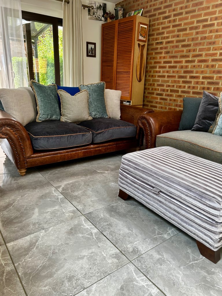 Tetrad Northwood Leather Sofa and Footstool Set ( delivery ) 