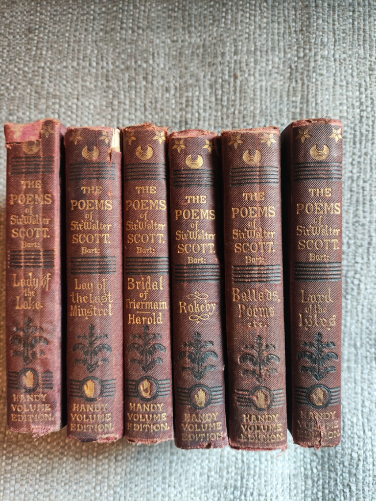 image for 6 x Antique Books, 1876, Poetic Works Of Sir Walter Scott - Hardback, Handy Ed