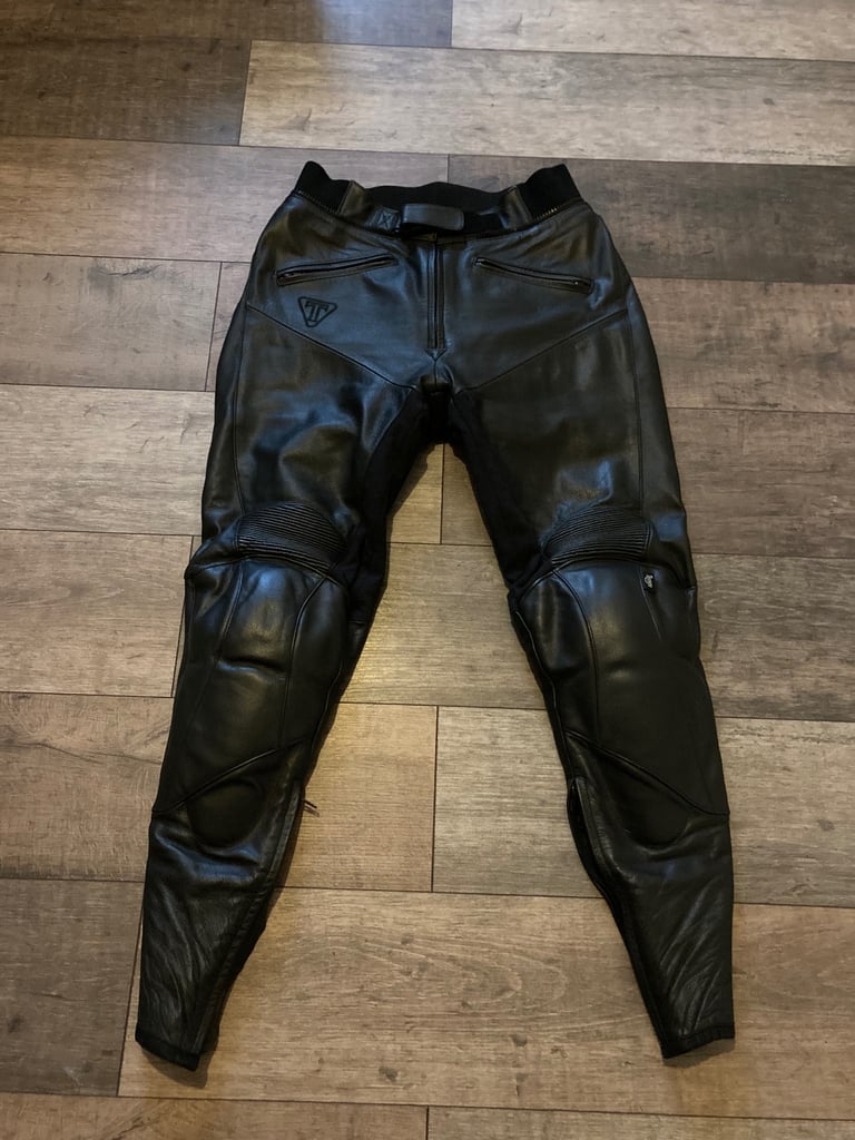image for Triumph leather motorcycle trousers
