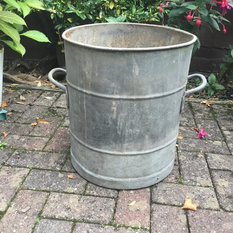 image for Vintage Galvanised Steel Drum Container