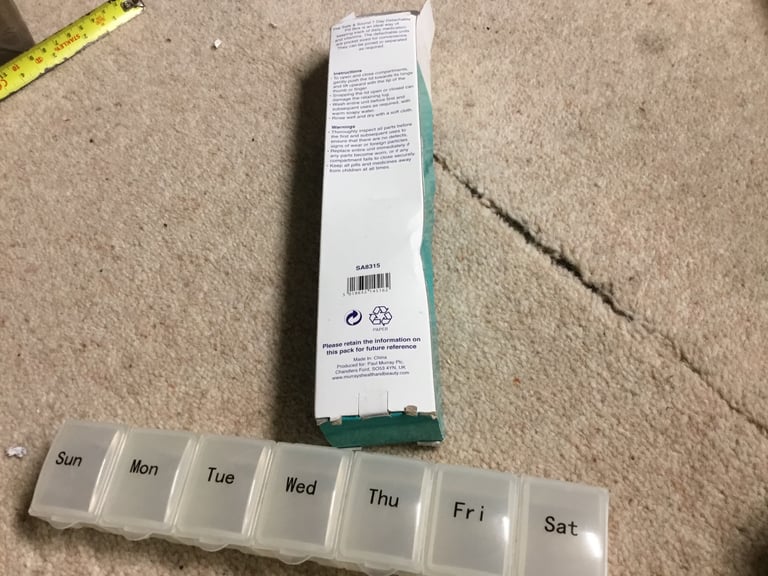 7 Day Large Plastic Pill Box by Safe & Sound - New