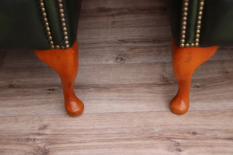 Saxon Chesterfield Armchairs + Footstool (UK Delivery)