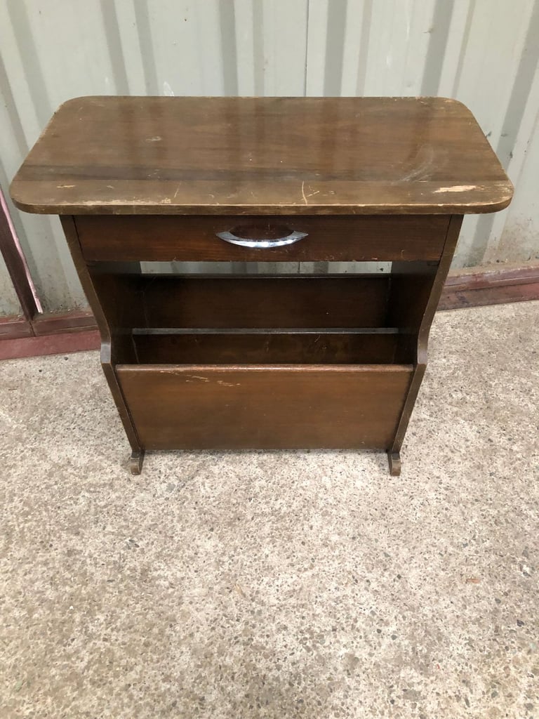 image for Retro Side Table Magazine Rack