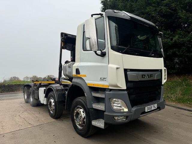 2019 69 DAF CF 480 E6 8x4 Multi-lift Ultima 24 hook loader sheet VBG drawbar