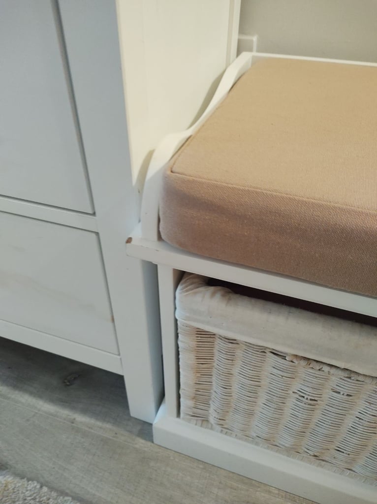 image for Bench seat with 3 wicker baskets 