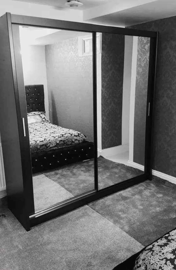 Sliding Mirror Doors Wardrobe- Mirror Door wardrobes-2 and 3 door wardrobe-MDF wood free delivery