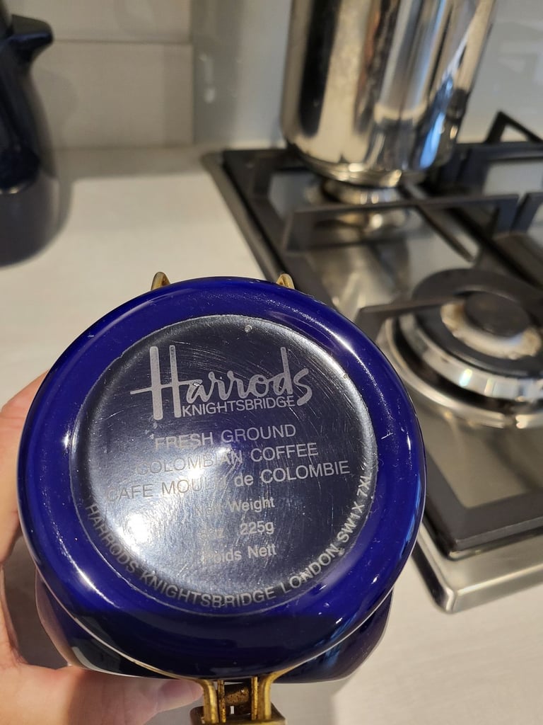Harrods Knightsbridge Food Halls  Storage Jars Coffee/ Tea Canister Vintage