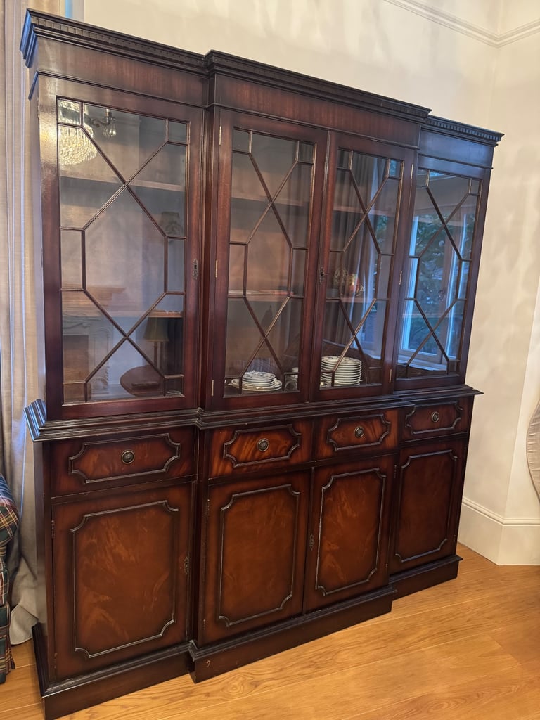 image for Large Vintage Sideboard Display Cabinet - Mahogany