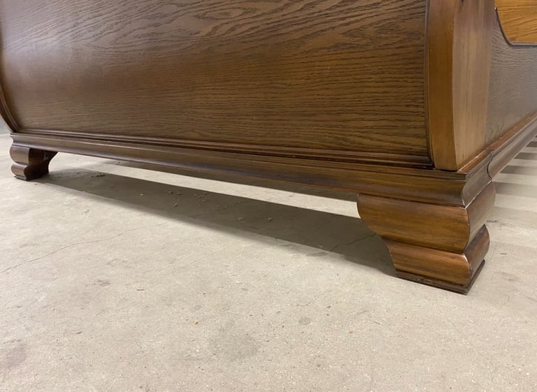 Sleigh Dark King Size Bed Frame
