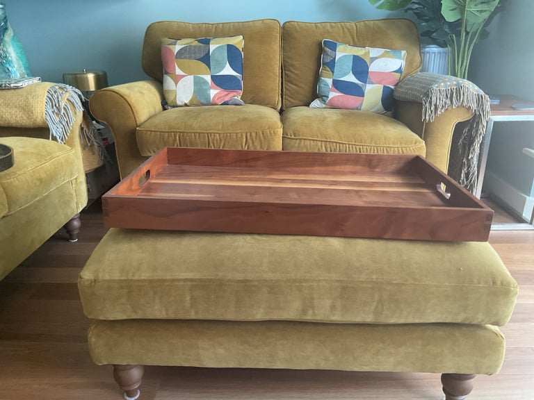 Handmade solid walnut tray table. 80cm x 50cm x 37cm. 