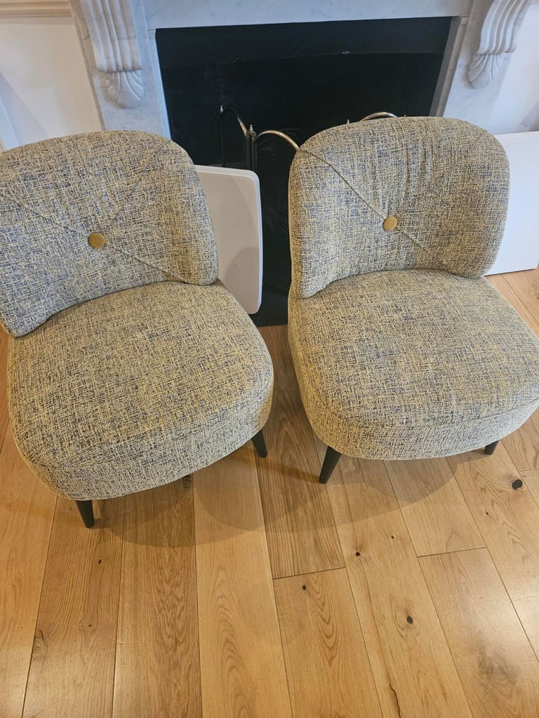 Set of 2 MADE Fabric Armchairs – Modern Accent Seating 