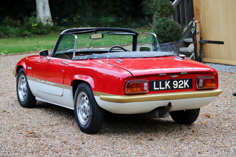1972 Lotus Elan  Sprint DHC, 1972.  Stunning in glorious Team Lotus Gold-Leaf colours. Convertibl...