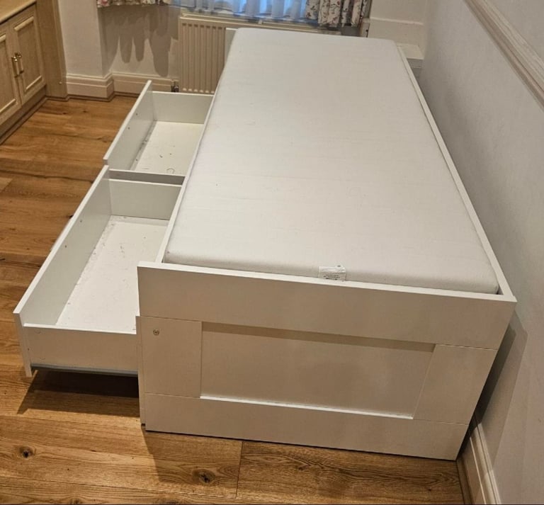 image for IKEA BRIMNES Extendable Day Bed with 2 Drawers & Mattress 