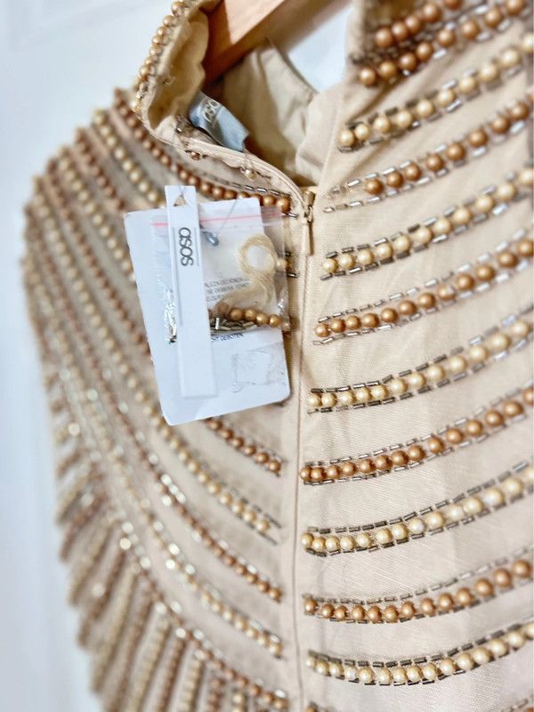 Asos Design Bridesmaid linear embellished bodice maxi dress with wrap skirt, RRP £85