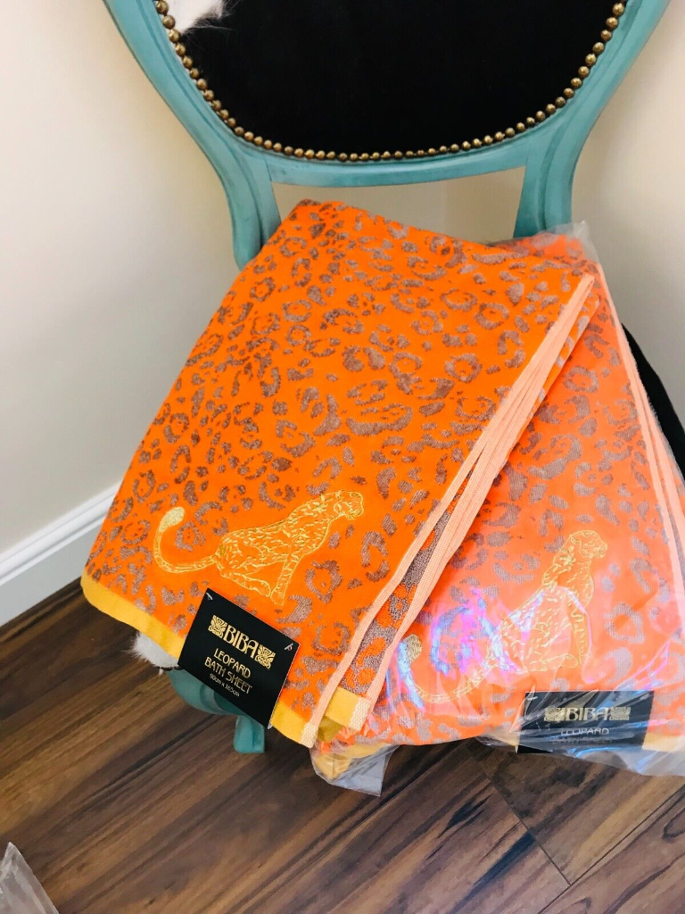 NEW BIBA LEOPARD ANIMAL PRINT BATH SHEET OR BEACH TOWEL