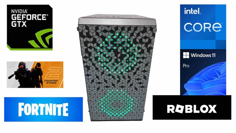 image for NEW Gaming PC - Windows 11, Intel 6800k, 32GB RAM, 500GB NVME SSD, MSI GTX 970 4GB