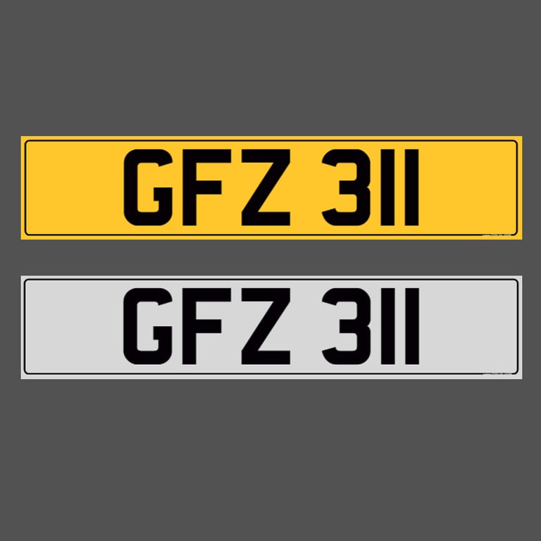 GFZ 311 - Dateless Registration Number Plate